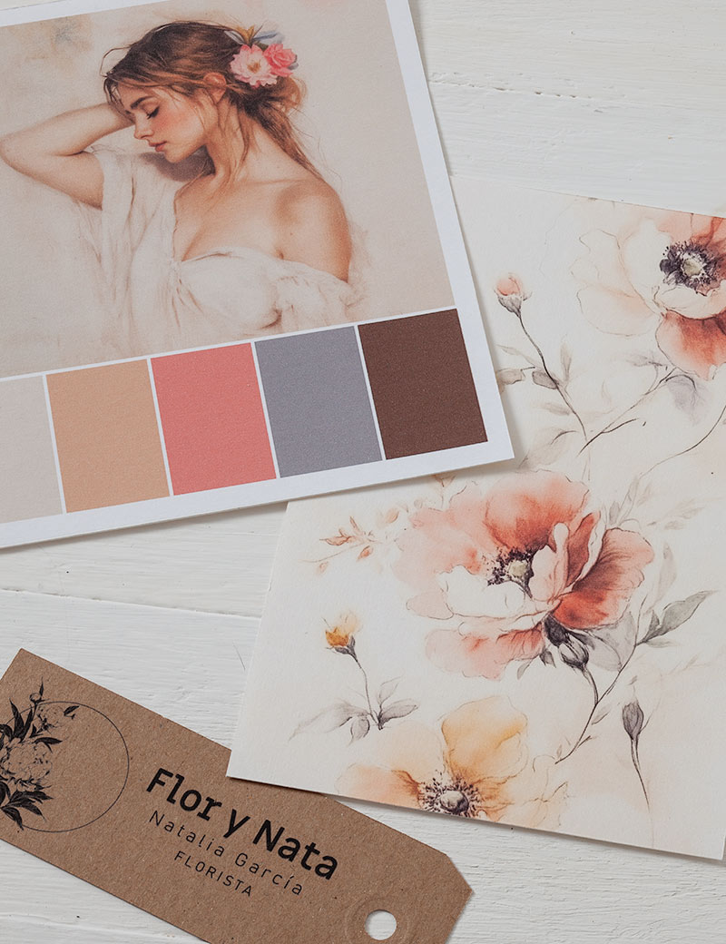 Composición fotográfica detalle para ilustrar una identidad visual de una floristería y mostrar el servicio de branding de Ernesto Solla