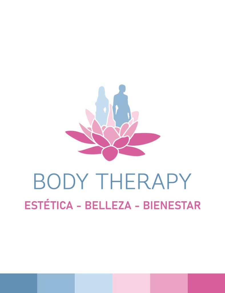 Logotipo y paleta de colores para ilustrar la identidad del centro de estética Body Therapy en Abarca Poio Pontevedra