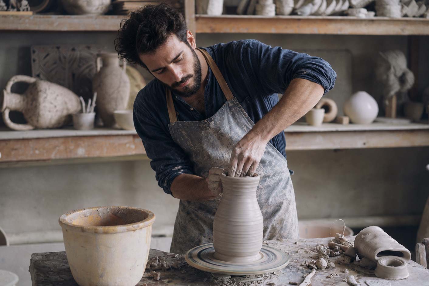 artesano trabajando en taller