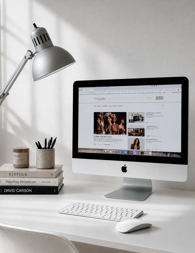 vista del escritorio de diseño web