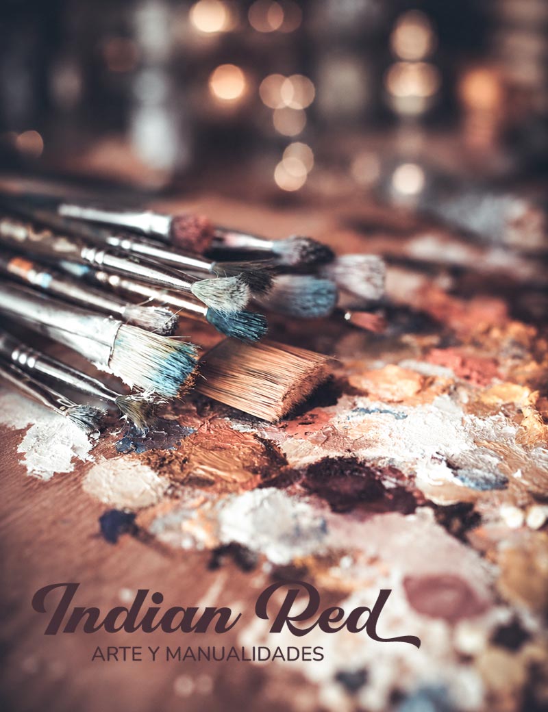indian red logo sobre paleta de pinturas